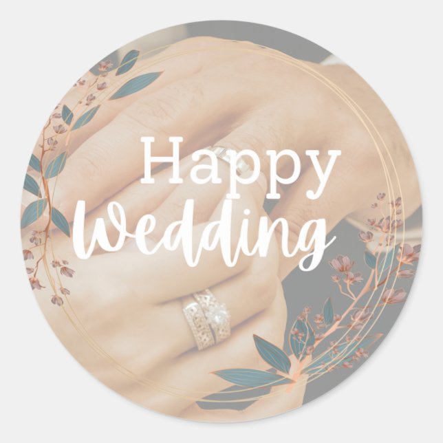 Happy wedding sticker labels wedding accessories (Front)