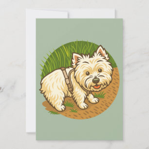 Happy Westie on Nature Trail Invitation