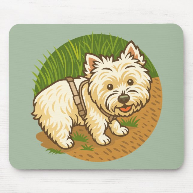 Happy Westie on Nature Trail Mouse Pad (Front)