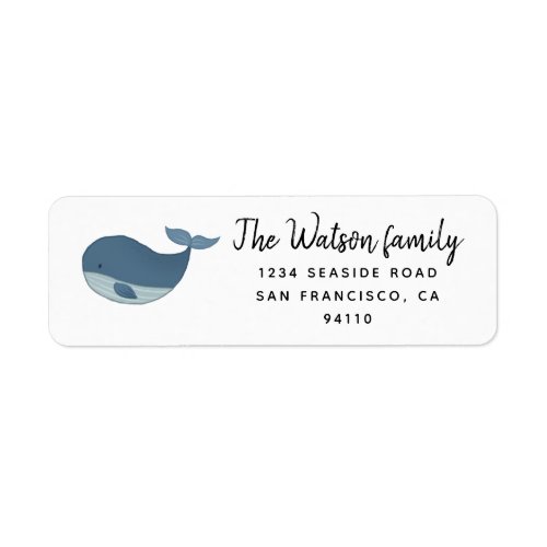 Happy Whale Return Address Label