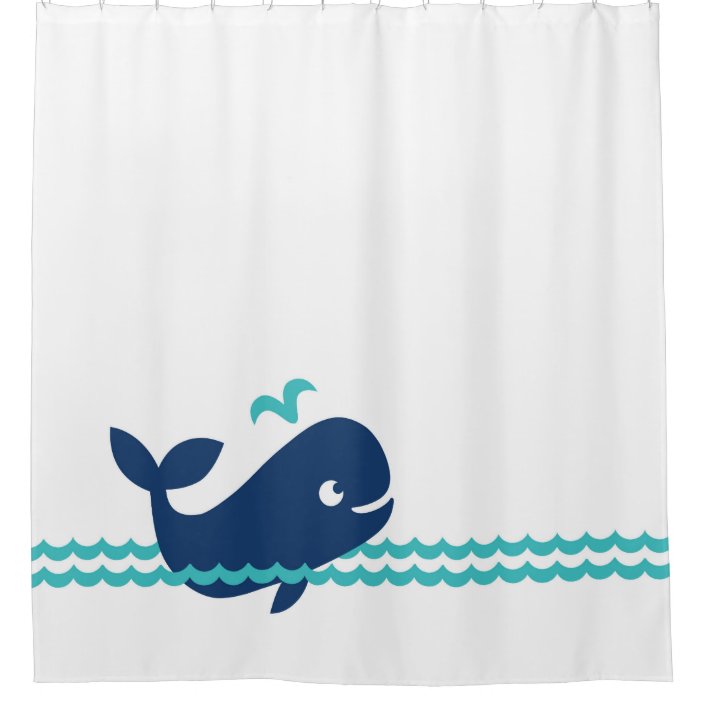 Happy Whale Shower Curtain Zazzle Com