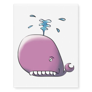 Happy Whale Temporary Tattoos