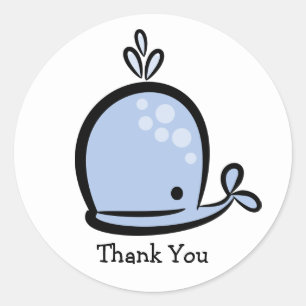 Happy Whale Thank You Classic Round Sticker