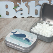 Happy Whales Baby Shower Favors Candy Tin at Zazzle