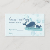 Happy Whales Guess How Many Boy Baby Shower Game Enclosure Card