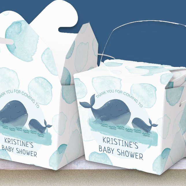 Happy Whales Ocean Bubbles Baby Shower Favor Boxes (Ocean themed favor boxes - Happy Whales Baby Shower Collection)