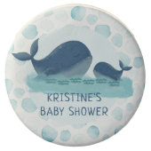 Happy Whales Ocean Themed Baby Shower Chocolate Covered Oreo (Front)