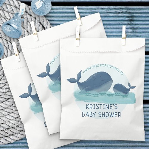 Happy Whales Ocean Themed Baby Shower Favor Bag