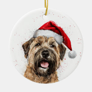 Happy Wheaten Terrier Dog Christmas Personalized Ceramic Ornament