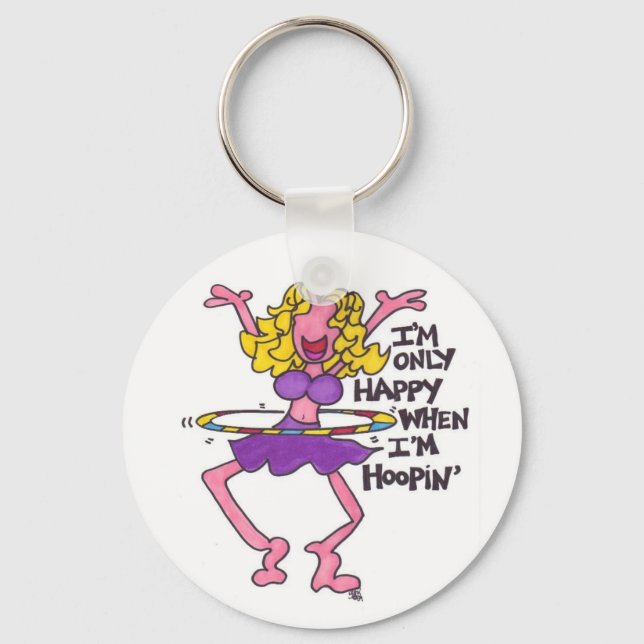 Happy When I'm Hoopin Keychain (Front)