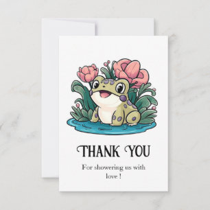 Happy Whimsical Frog Baby Shower Thank You Card