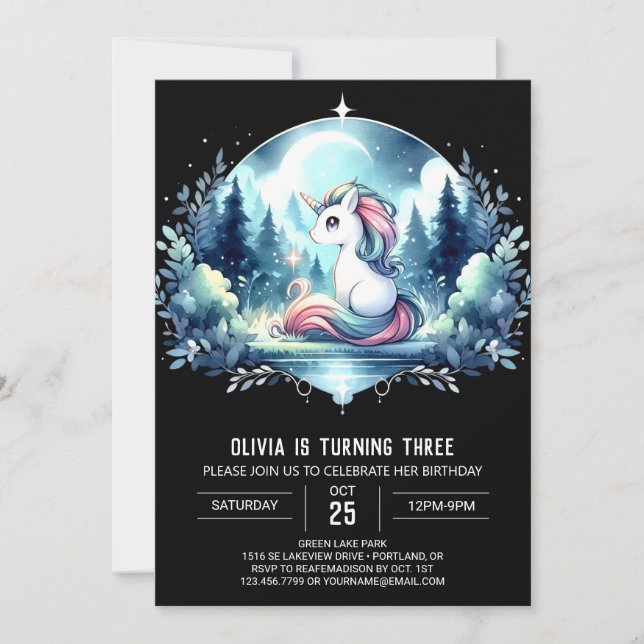 Happy Whimsy Horse Birthday Invitation (Front)
