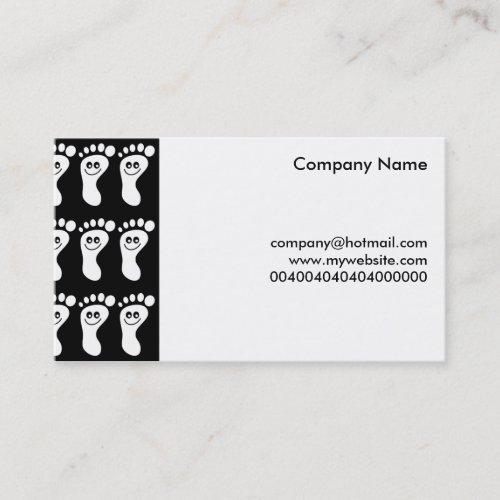 Happy White Feet, Business Card Template