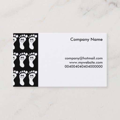 Customizable Happy White Feet, Business Card Template