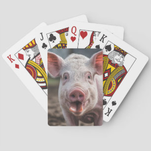 Happy White Pig Tongue Poke, Poker Cards