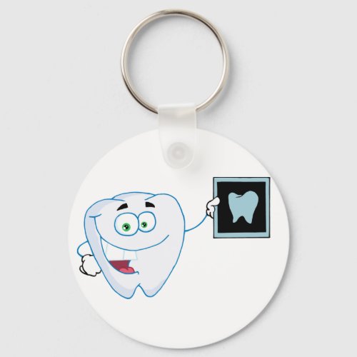 Happy White Tooth Keychain