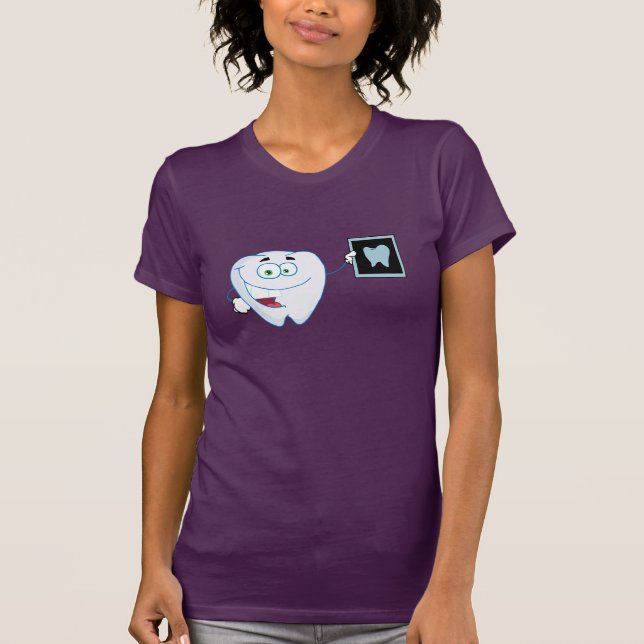 Happy White Tooth Womens T-Shirt (Front)