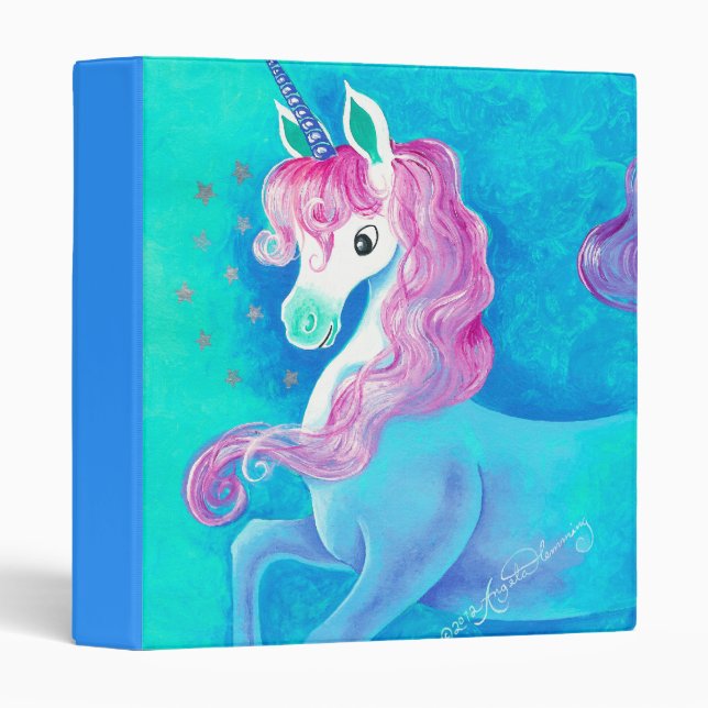 Happy White Unicorn Binder (Front/Spine)