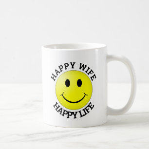 HAPPY WIFE HAPPY LIFE COFFEE MUGS