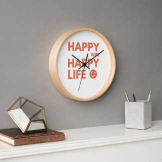 Happy Wife, Happy Life – Funny Marriage Quote Clock
