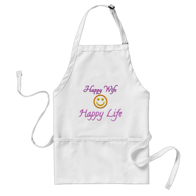 Happy Wife Happy Life Standard Apron (Front)