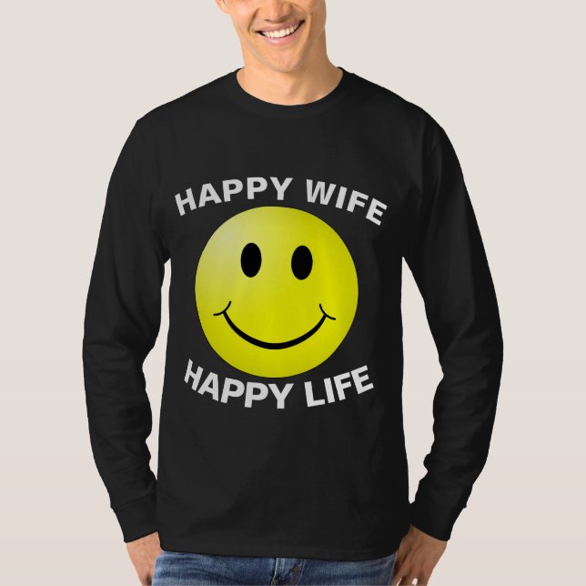 HAPPY WIFE HAPPY LIFE T-Shirts (Front)