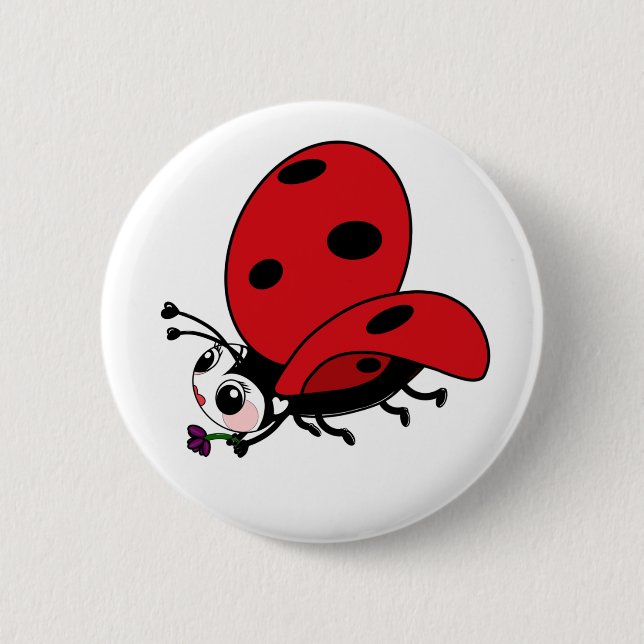 Happy Wings Ladybug Button (Front)