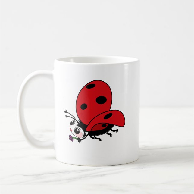 Happy Wings Ladybug Coffee Mug (Left)
