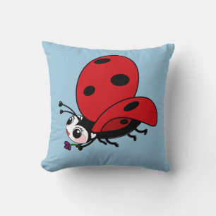 Happy Wings Ladybug Throw Pillow