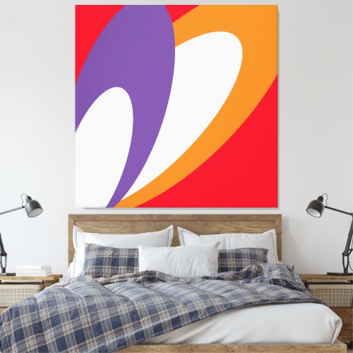 Happy Wings Vibrant Red Orange Purple Modern Art Canvas Print