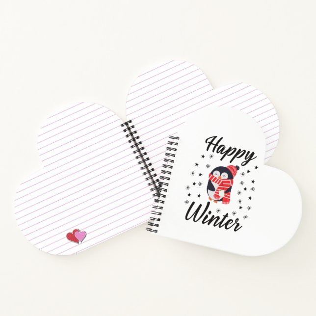 Happy Winter, Cute Penguin Notebook (Inside)