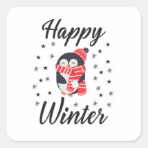 Happy Winter, Cute Penguin
