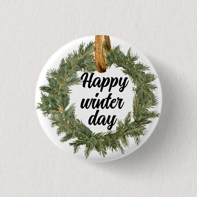 Happy Winter Day Button (Front)