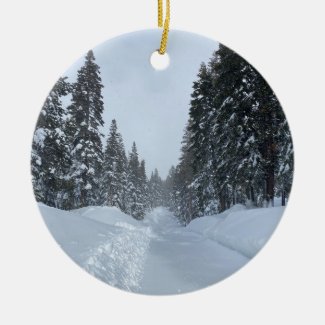 Happy Winter from Tahoe! Ceramic Ornament