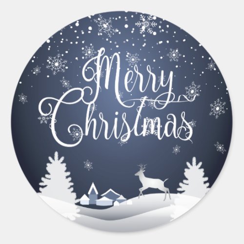Happy Winter Holiday Christmas  New Year Classic Round Sticker