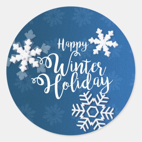 Happy Winter Holiday Christmas  New Year Classic Round Sticker