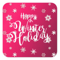 Happy Winter Holiday Christmas & New Year Square Sticker