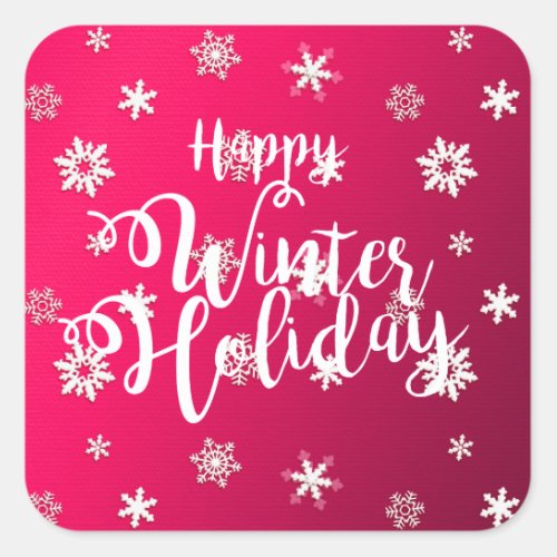 Happy Winter Holiday Christmas  New Year Square Sticker