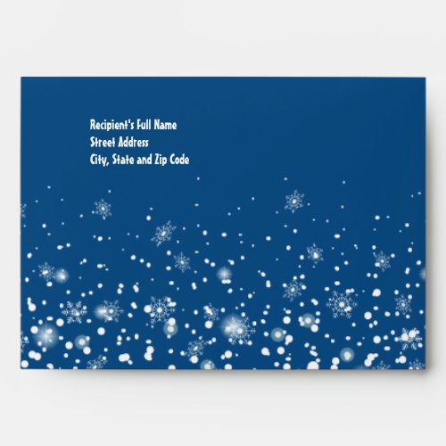 Happy Winter Holiday Snowy Fairy Tale Blue Envelope