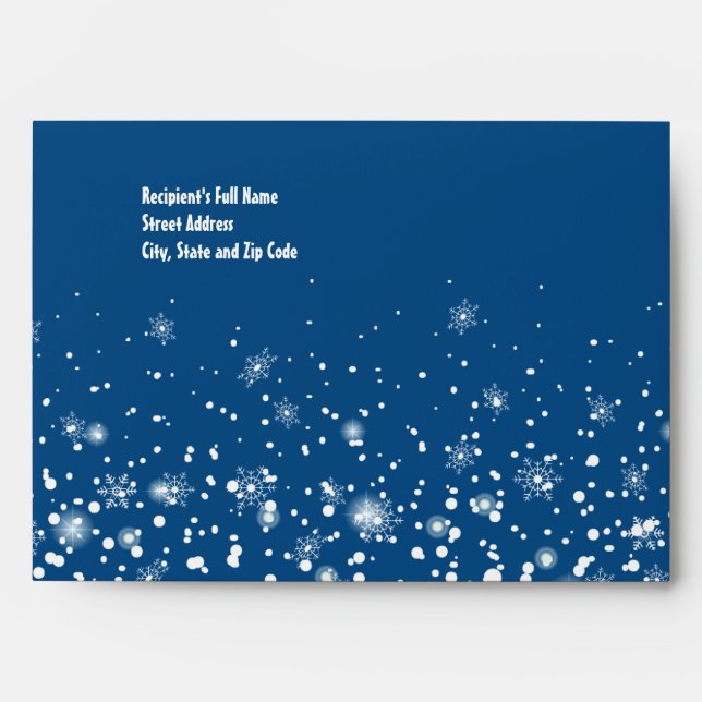 Happy Winter Holiday Snowy Fairy Tale Blue Envelope (Front)