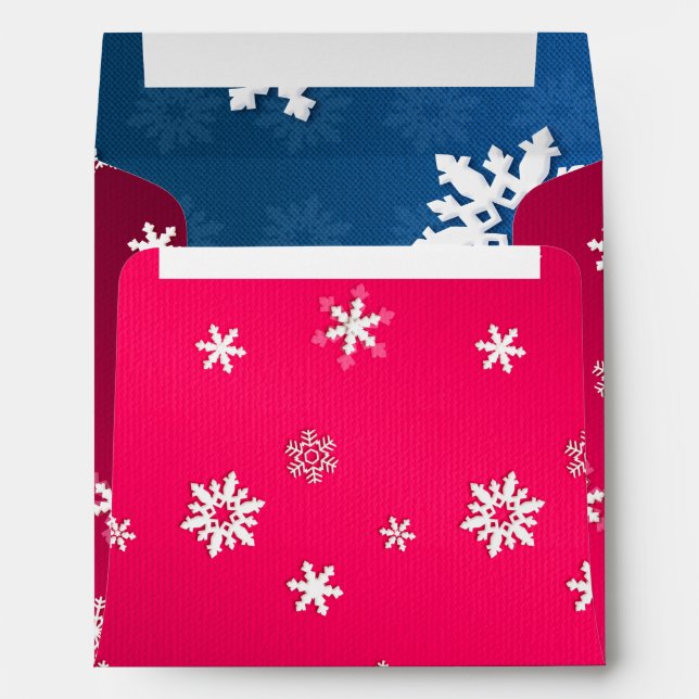 Happy Winter Holiday Snowy Fairy Tale Red Envelope (Back (Bottom))