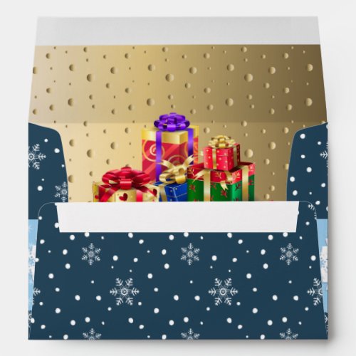 Happy Winter Holiday Snowy Fairy Tale with Gifts Envelope