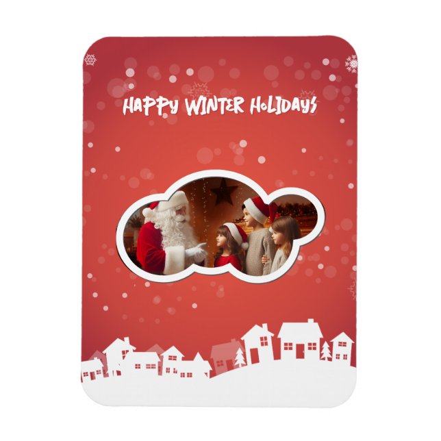 Happy winter holidays magnet (Vertical)