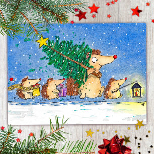 Happy Winter Holidays postcard by N. Janes