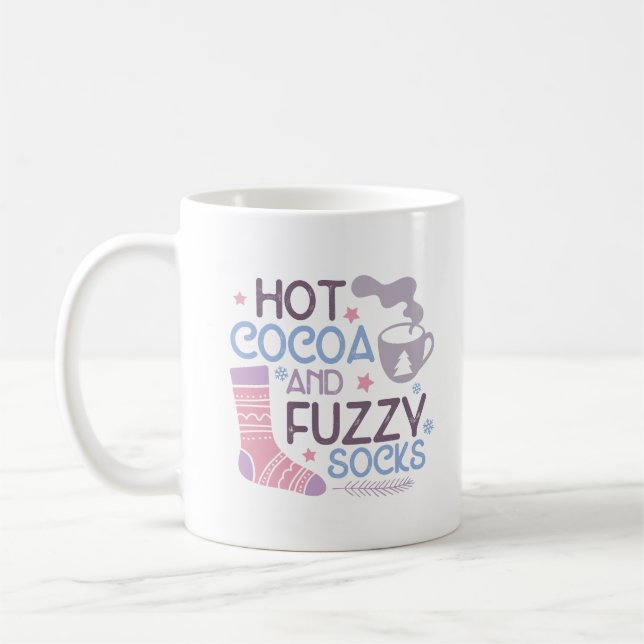 Happy Winter Hot Cocoa And Fuzzy Socks Coffee Mug (Left)