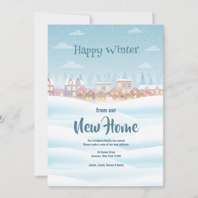Happy Winter New Home Announcement (Front)