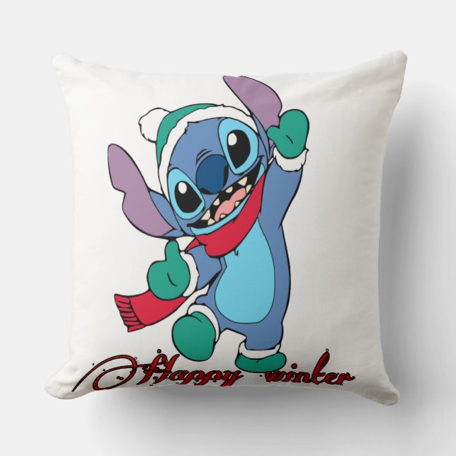 Happy winter season  throw pillow (Front)