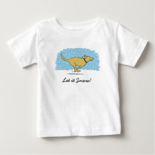 Happy Winter Snow Dog Holiday - Let it Snow Baby T-Shirt