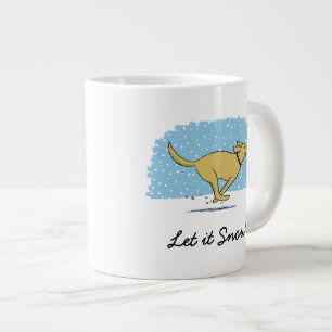 Happy Winter Snow Dog Holiday Let it Snow Custom Giant Coffee Mug