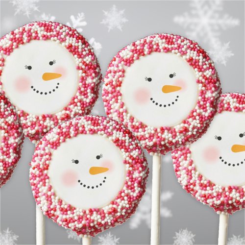 Happy Winter Snow Lady Holiday Chocolate Covered Oreo Pop